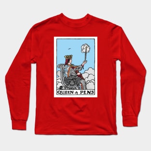 Bookish Tarot--Queen of Pens Long Sleeve T-Shirt